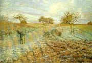 Camille Pissarro hoarfrost the old road to ennery oil painting on canvas